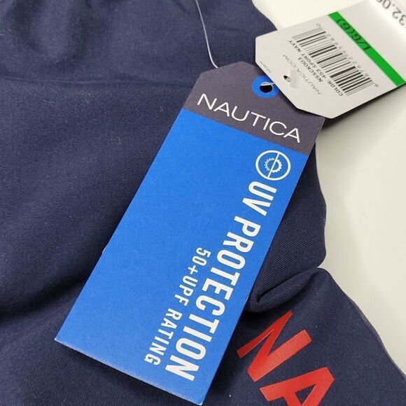 NEW 6 NAUTICA BOYS 50 UPF NAVY BLUE mesh lined NAUTICAL SWIM TRUNKS BOARD SHORTS - Picture 12 of 12